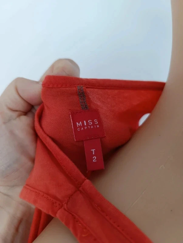 Vestido longo coral Miss Captain T2/M 100% algodão strass verão praia boêmio – photo 12